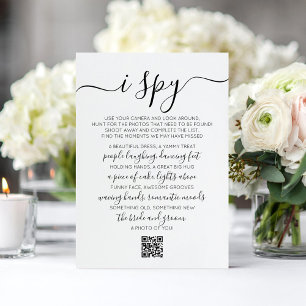 Hochzeit Foto Hunt Game I Spy Game QR Code Card Mitteilungskarte