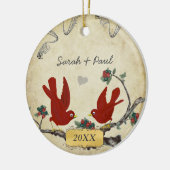 Hochzeit Foto Keepake Paare 1. Weihnachten Keramikornament (Links)