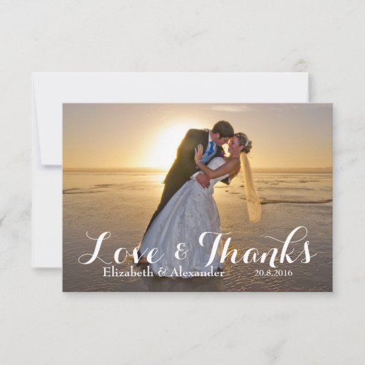 Hochzeit Foto Liebe Vielen Dank Dankeskarte (Vorderseite)