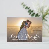 Hochzeit Foto Liebe Vielen Dank Dankeskarte (Stehend Vorderseite)