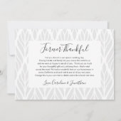 Hochzeit Foto Liebe & Vielen Dank Hübsche Eleganz Dankeskarte (Rückseite)