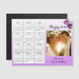 Hochzeit Foto Lila Rose Mini 2021 Kalender Magneteinladung