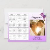 Hochzeit Foto Lila Rose Mini 2021 Kalender Magneteinladung (Vorderseite)