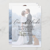 Hochzeit Foto Overlay Calligraphy Liebe Danke-Kart Dankeskarte (Vorne/Hinten)
