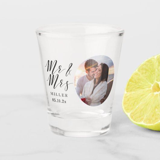 Hochzeit Foto Personalisiert Shot Glass Gefallen Schnapsglas (Vorderseite)