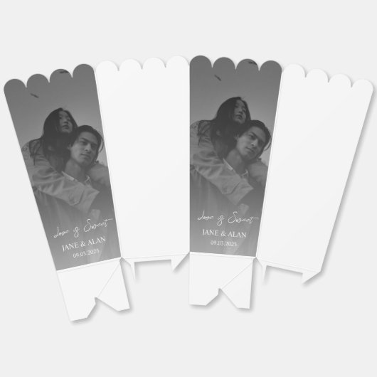 Hochzeit Foto Popcorn Gefälligkeitsbox Geschenkschachtel (Ungeklappt)