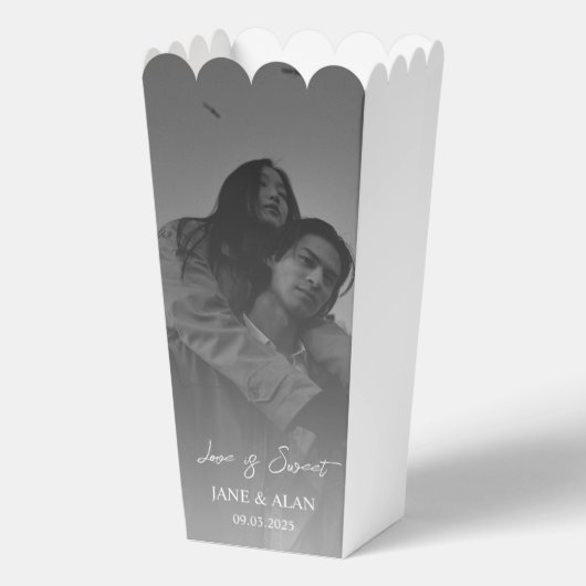 Hochzeit Foto Popcorn Gefälligkeitsbox Geschenkschachtel (Vorderseite)