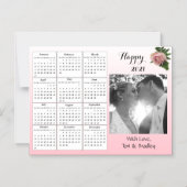 Hochzeit Foto Rosa Rosen Mini 2021 Kalender Magneteinladung (Vorderseite)