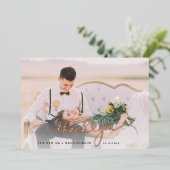 Hochzeit Foto Rose Gold Foil Danke Karte (Stehend vorne)