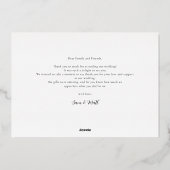 Hochzeit Foto Rose Gold Foil Danke Karte (Rückseite)