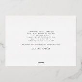 Hochzeit Foto Rose Gold Foil Danke Karte (Rückseite)