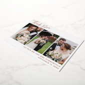 Hochzeit Foto Rose Gold Foil Script Danke Karte (Gedreht)