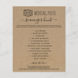 Hochzeit Foto Scavenger Jagd I Spy Game Kraft Flye Flyer