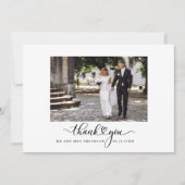 Hochzeit Foto Schwarz-weiß Danke Karte (Vorderseite)