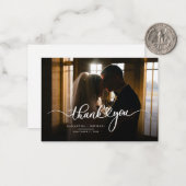 Hochzeit Foto Script Modern Vielen Dank Mitteilungskarte (Vorderseite/Rückseite Beispiel)