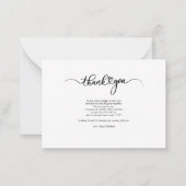 Hochzeit Foto Script Modern Vielen Dank Mitteilungskarte (Rückseite)