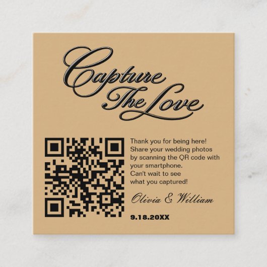 Hochzeit Foto-Sharing QR-Code Gast-Upload Begleitkarte (Vorderseite)