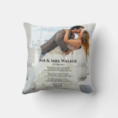 Hochzeit Foto Song Texte Kissen Kissen (Rückseite)