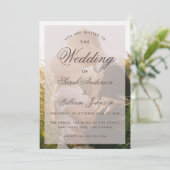 Hochzeit Foto Transparent Elegantes Skript Moderne Einladung (Stehend Vorderseite)