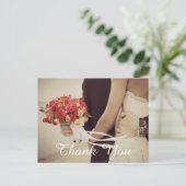 Hochzeit Foto Vielen Dank Anmerkung Postkarte (Stehend Vorderseite)