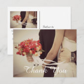 Hochzeit Foto Vielen Dank Anmerkung Postkarte (Vorne/Hinten)