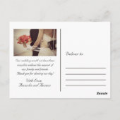 Hochzeit Foto Vielen Dank Anmerkung Postkarte (Rückseite)
