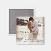 Hochzeit Foto Vielen Dank Botschaft Gefallen Magnet (Vorderseite/Rückseite)