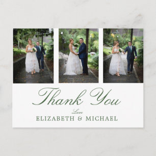 Hochzeit Foto Vielen Dank Elegant Modern Postkarte