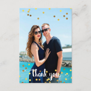 Hochzeit Foto Vielen Dank Imitats Gold Foil Confet Dankeskarte