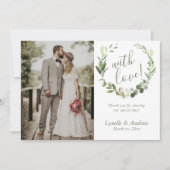 Hochzeit Foto Vielen Dank mit Namen Dankeskarte (Vorderseite)