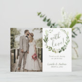 Hochzeit Foto Vielen Dank mit Namen Dankeskarte (Stehend Vorderseite)