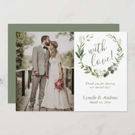 Hochzeit Foto Vielen Dank mit Namen Dankeskarte