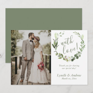 Hochzeit Foto Vielen Dank mit Namen Dankeskarte