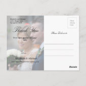 Hochzeit Foto Vielen Dank Palm Tree Elegante Moder Postkarte (Rückseite)