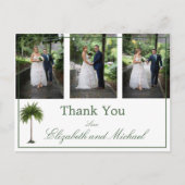 Hochzeit Foto Vielen Dank Palm Tree Elegante Moder Postkarte (Vorderseite)