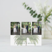 Hochzeit Foto Vielen Dank Palm Tree Elegante Moder Postkarte (Stehend Vorderseite)