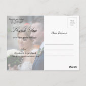 Hochzeit Foto Vielen Dank Pineaple Elegant Moderne Postkarte (Rückseite)