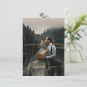 Hochzeit Foto Vielen Dank Postcard Dankeskarte (Stehend Vorderseite)