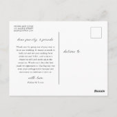 Hochzeit Foto Vielen Dank Postcard Postkarte (Rückseite)