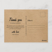 Hochzeit Foto Vielen Dank Rustic Kraft Boho Postca Postkarte (Rückseite)
