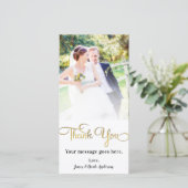 Hochzeit Foto Vielen Dank Shiny Imitats Gold Foil Dankeskarte (Stehend Vorderseite)