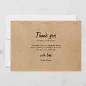 Hochzeit Foto Vielen Dank so viel rustikale Kraft  Dankeskarte (Rückseite)