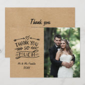 Hochzeit Foto Vielen Dank so viel rustikale Kraft  Dankeskarte (Vorne/Hinten)