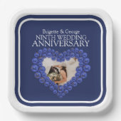 Hochzeit Foto zum Jubiläum Pappteller (Vorderseite)