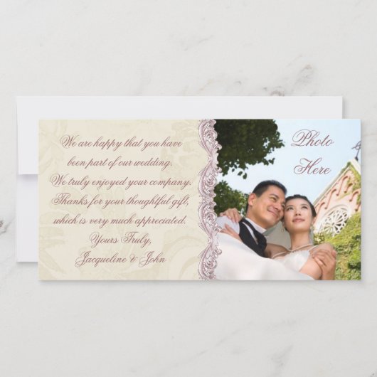 Hochzeit ~ Fotokarte Dankeskarte (Vorderseite)