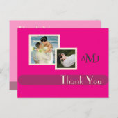 Hochzeit Fotos Danke Postkarten, schlicht Postkarte (Vorne/Hinten)