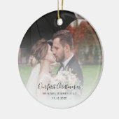 Hochzeit Fotos Erste Weihnachtsfeier als Mr. und M Keramik Ornament (Links)