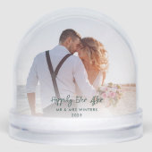 Hochzeit Fotos glücklicherweise je nach Maß Schneekugeln (Vorderseite)