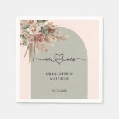 Hochzeit Frau Herz rosa Bogen Serviette (Vorderseite)