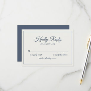 Hochzeit freundlich Antwort moderne Dusty Navy Bla